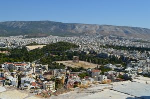 Vue de l'acropole à Athènes